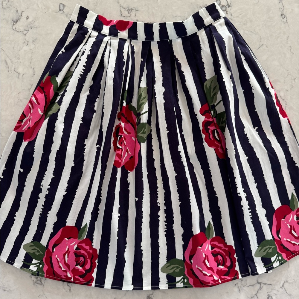Grace Karen Retro-inspired Floral Striped Women's Skirt